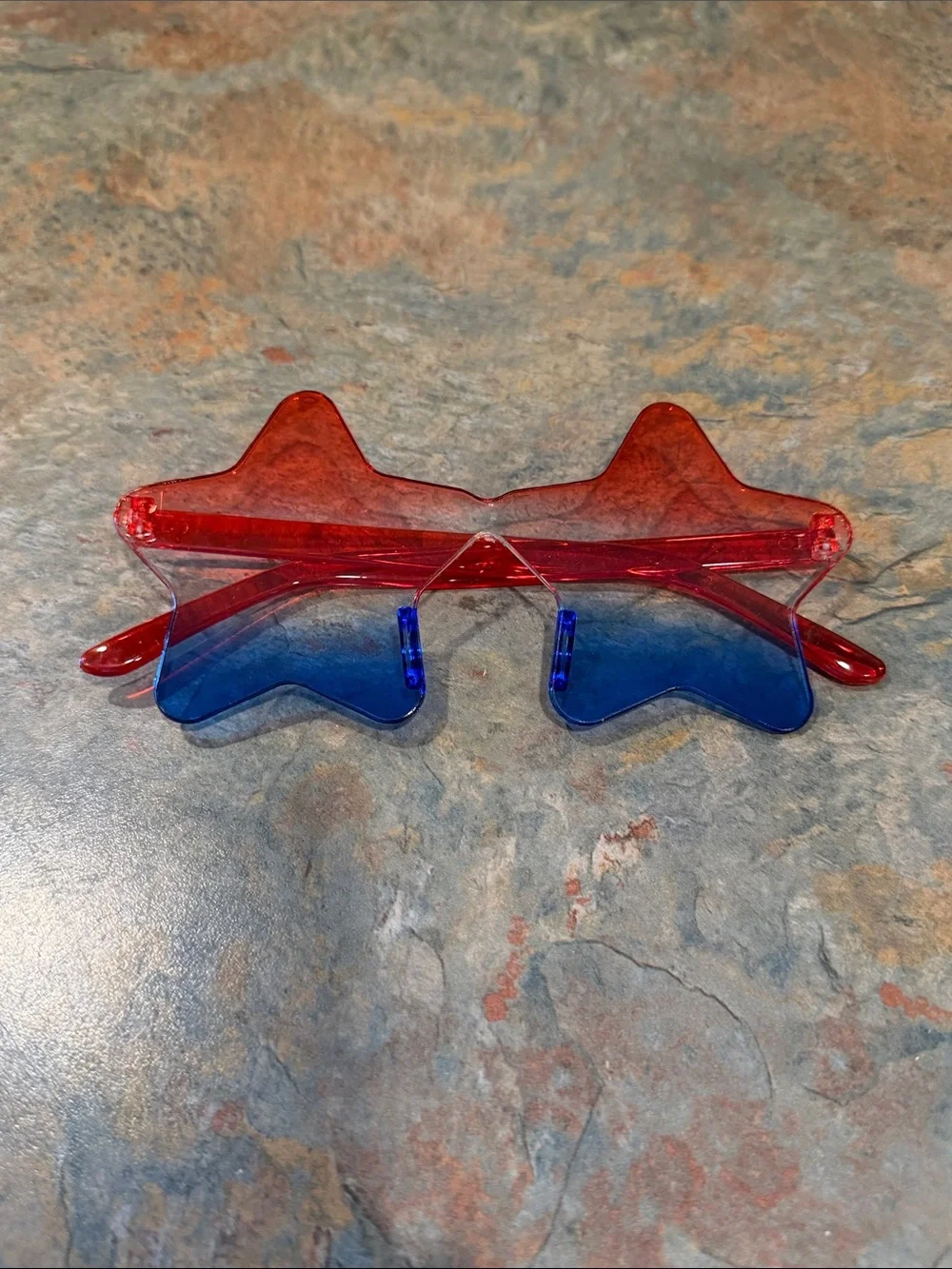 Red, Clear, and Blue Adult Star Glasses NWT